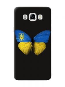 Матовий чорний чохол на Samsung Galaxy J7(2016) J710 :: Метелик Україна (принт 255)