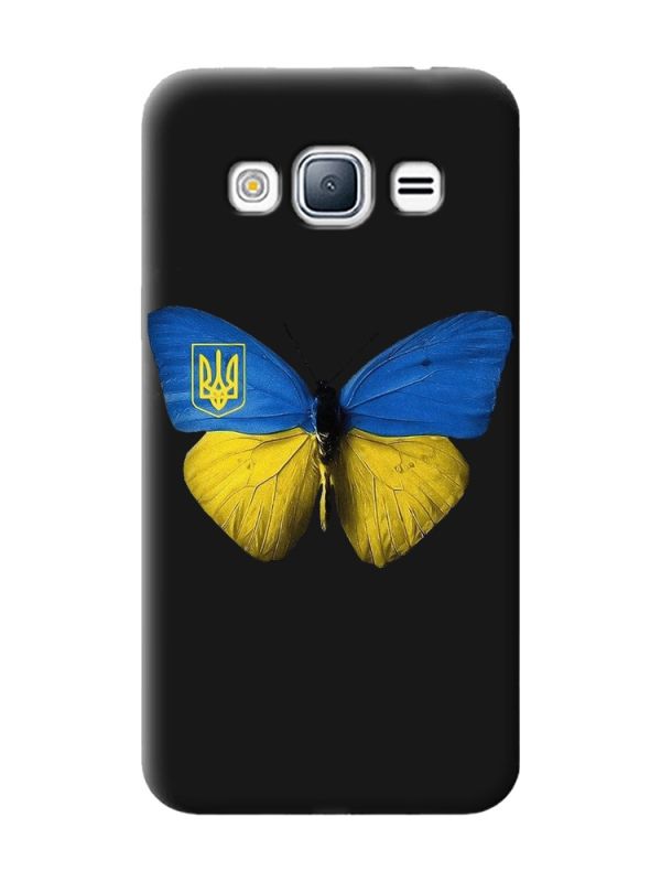 Матовий чорний чохол на Samsung Galaxy J3 / J310 :: Метелик Україна (принт 255)