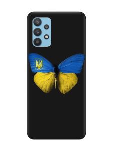 Матовий чорний чохол на Samsung Galaxy A32 :: Метелик Україна (принт 255)