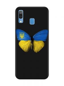 Матовий чорний чохол на Samsung Galaxy A30 (2019) / A20 (2019) :: Метелик Україна (принт 255)