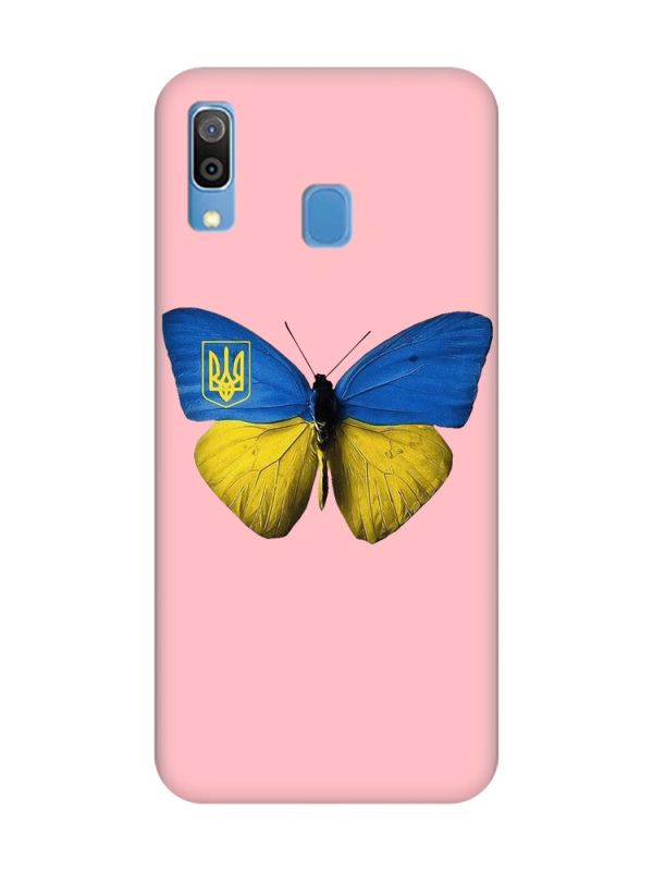 Матовий рожевий чохол на Samsung Galaxy A30 (2019) / A20 (2019) :: Метелик Україна (принт 255)