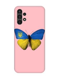 Матовий рожевий чохол на Samsung A13 4G :: Метелик Україна (принт 255)