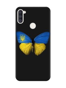 Матовий чорний чохол на Samsung Galaxy A11 :: Метелик Україна (принт 255)