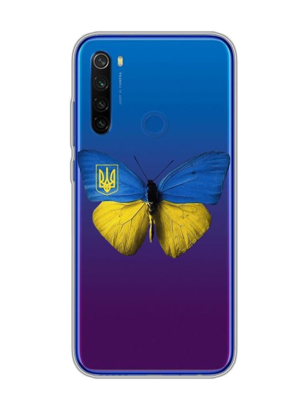 Прозорий чохол на Xiaomi Redmi Note 8T :: Метелик Україна (принт 255)