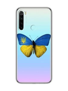 Прозорий чохол на Xiaomi Redmi Note 8  :: Метелик Україна (принт 255)
