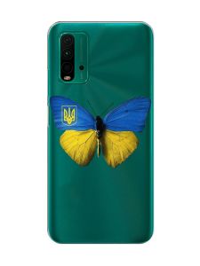 Прозорий чохол на Xiaomi Redmi 9T  :: Метелик Україна (принт 255)