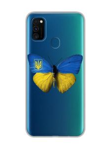Прозорий чохол на Samsung Galaxy M30s/М21  :: Метелик Україна (принт 255)