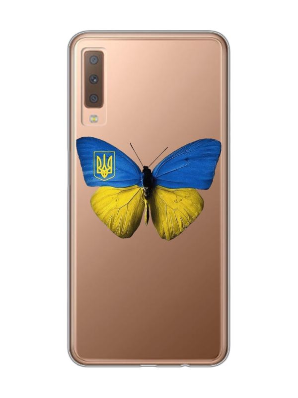 Прозорий чохол на Samsung Galaxy A7(2018) A750 :: Метелик Україна (принт 255)