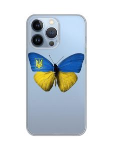 Прозорий чохол на Apple iPhone 13 Pro :: Метелик Україна (принт 255)
