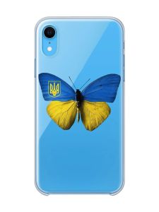 Прозорий чохол на iPhone XR :: Метелик Україна (принт 255)