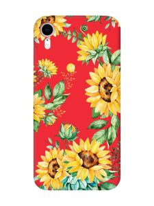 Матовий червоний чохол на Apple iPhone XR :: Соняхи (принт 288)