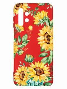 Матовий червоний чохол на Samsung A13 4G :: Соняхи (принт 288)