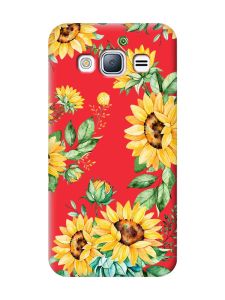 Матовий червоний чохол на Samsung Galaxy J3 / J310 :: Соняхи (принт 288)