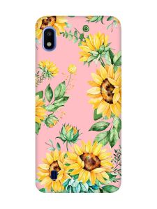 Матовий рожевий чохол на Samsung Galaxy A10 (2019) A105 :: Соняхи (принт 288)