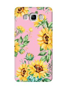 Матовий рожевий чохол на Samsung Galaxy J7(2016) J710 :: Соняхи (принт 288)