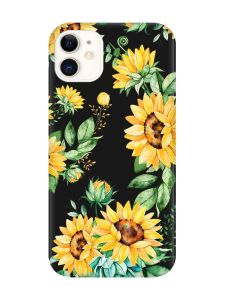 Матовий чорний чохол на Apple iPhone 11 (6.1) :: Соняхи (принт 288)