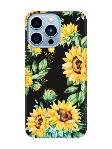 Матовий чорний чохол на Apple iPhone 13 Pro Max :: Соняхи (принт 288)