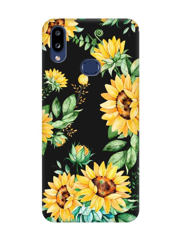 Матовий чорний чохол на Samsung Galaxy A10ѕ A107 :: Соняхи (принт 288)