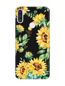 Матовий чорний чохол на Samsung Galaxy A11 :: Соняхи (принт 288)