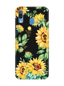 Матовий чорний чохол на Samsung Galaxy A30 (2019) / A20 (2019) :: Соняхи (принт 288)