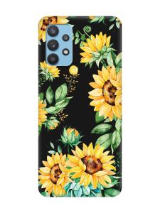 Матовий чорний чохол на Samsung Galaxy A32 :: Соняхи (принт 288)