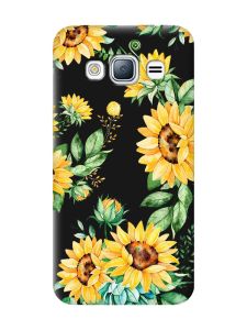 Матовий чорний чохол на Samsung Galaxy J3 / J310 :: Соняхи (принт 288)