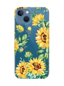 Прозорий чохол на Apple iPhone 13 :: Соняхи (принт 288)