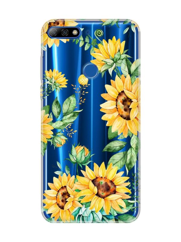 Прозорий чохол на Huawei Y7 2018 / Y7 prime 2018 :: Соняхи (принт 288)