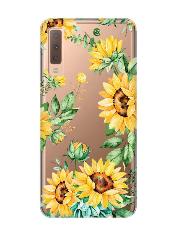 Прозорий чохол на Samsung Galaxy A7(2018) A750 :: Соняхи (принт 288)