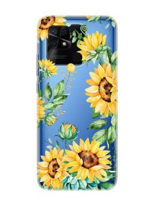Прозорий чохол на Xiaomi Redmi 10C :: Соняхи (принт 288)