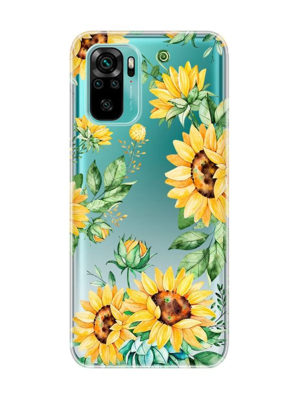 Прозорий чохол на Xiaomi Redmi Note 10 / Note 10s  :: Соняхи (принт 288)