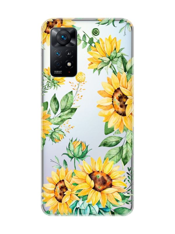 Прозорий чохол на Xiaomi Redmi Note 11 Pro :: Соняхи (принт 288)
