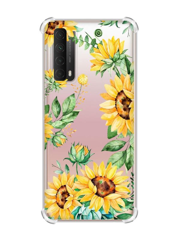 Чохол з потовщеними кутами на Huawei P Smart 2021 :: Соняхи (принт 288)