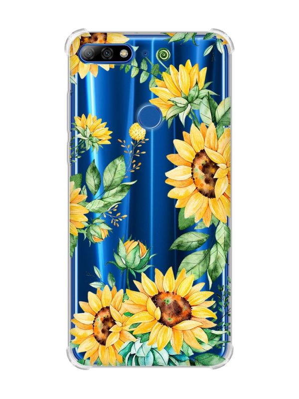 Чохол з потовщеними кутами на Huawei Y7 2018/Y7 Prime 2018 :: Соняхи (принт 288)