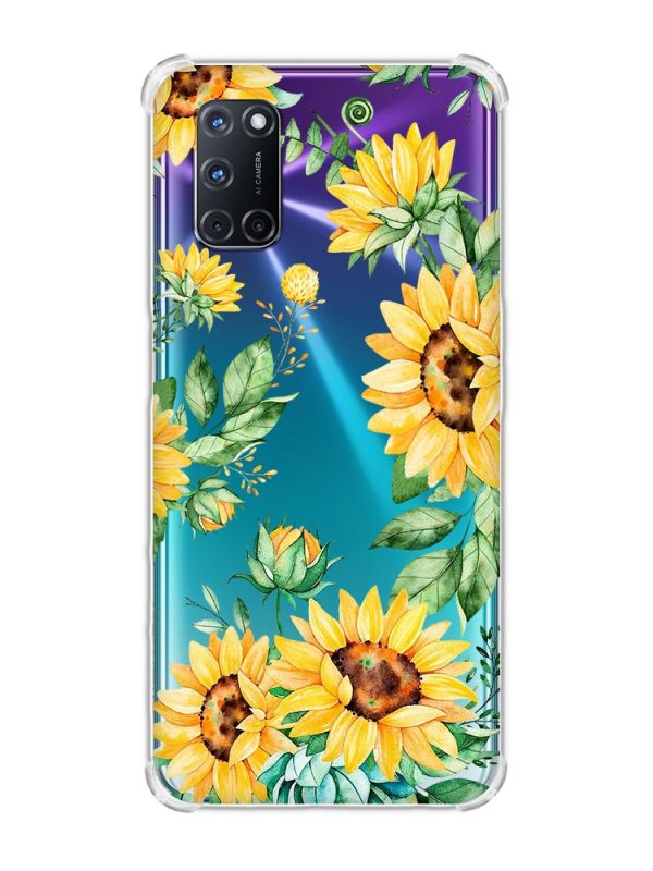 Чохол з потовщеними кутами на Oppo A52/A72/A92 :: Соняхи (принт 288)