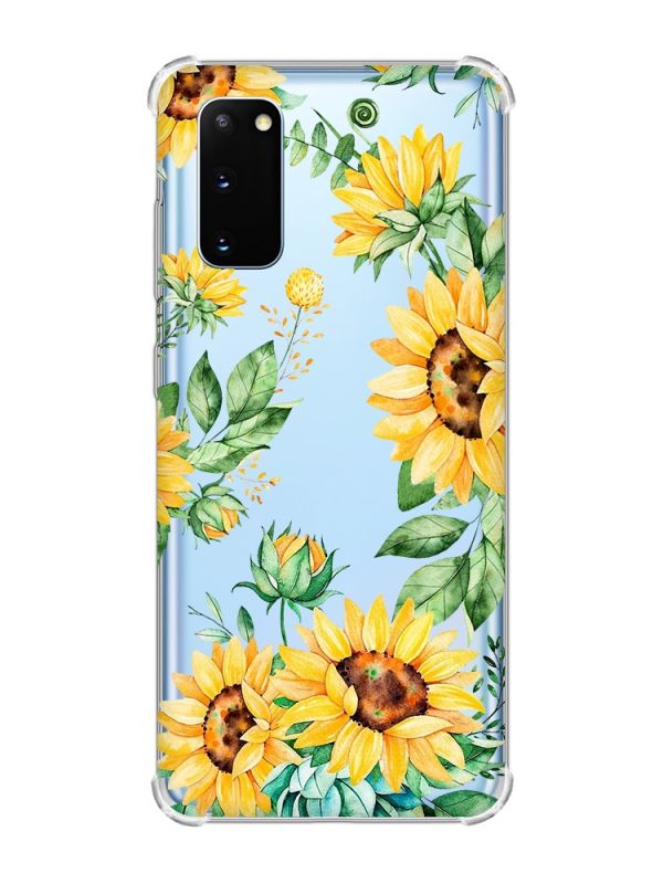 Чохол із потовщеними кутами на Samsung Galaxy S20 Plus :: Соняхи (принт 288)