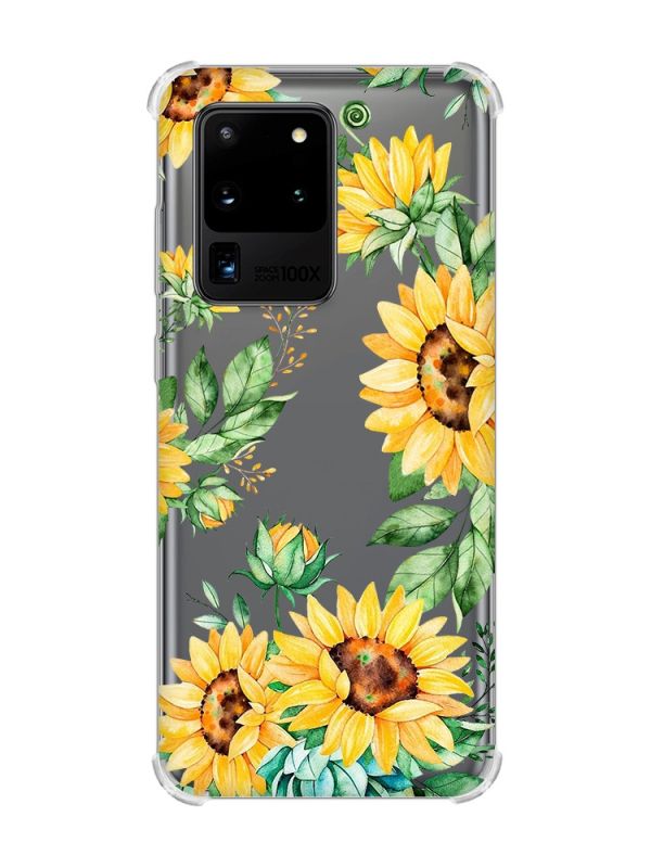 Чохол з потовщеними кутами на Samsung Galaxy S20 Ultra :: Соняхи (принт 288)