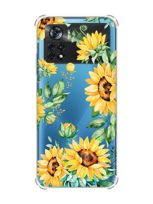 Чохол з потовщеними кутами на Xiaomi Poco X4 Pro 5G :: Соняхи (принт 288)