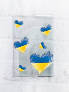 Обкладинка на паспорт книжечку :: Сердечка. Україна (патріотичний принт 258)