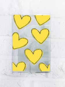 Обкладинка на паспорт книжечку :: Сердечка жовті (патріотичний принт 259)