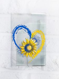 Обкладинка на паспорт книжечку :: Серце з соняшником (патріотичний принт 260)