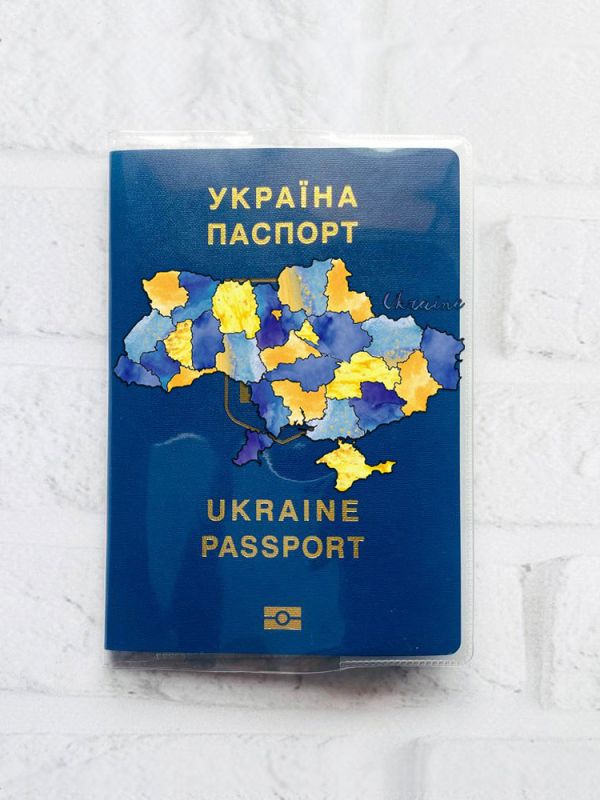 Обкладинка на паспорт книжечку :: Карта України (патріотичний принт 261)