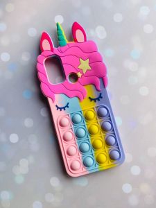 Чохол Поп-Іт Pop It для Oppo A53 Єдиноріг Одноріг Рожево-фіол.