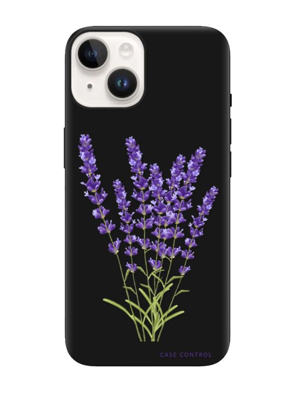 Матовий чорний чохол на Apple iPhone 14 :: Лаванда (принт 28)