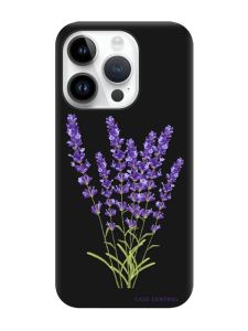 Матовий чорний чохол на Apple iPhone 14 Pro :: Лаванда (принт 28)