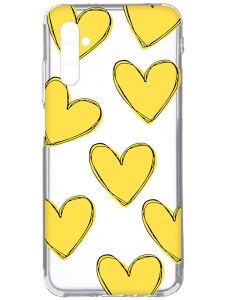 Прозорий чохол на Samsung Galaxy A34 5G/A346 :: Сердечка жовті (принт 259)