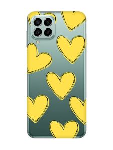 Прозорий чохол на Samsung Galaxy M33 5G :: Сердечка жовті (принт 259)