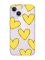 Прозорий чохол із захистом камери на iPhone 14 :: Сердечка жовті (принт 259)