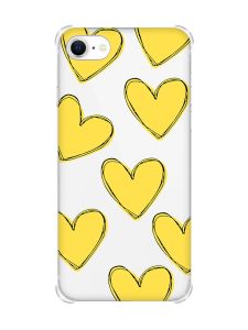 Чохол з потовщеними кутами на iPhone 7/ 7s/ 8/ 8s :: Сердечка жовті (принт 259)