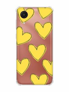 Чохол з потовщеними кутами на Samsung Galaxy A03 Core/A032 :: Сердечка жовті (принт 259)